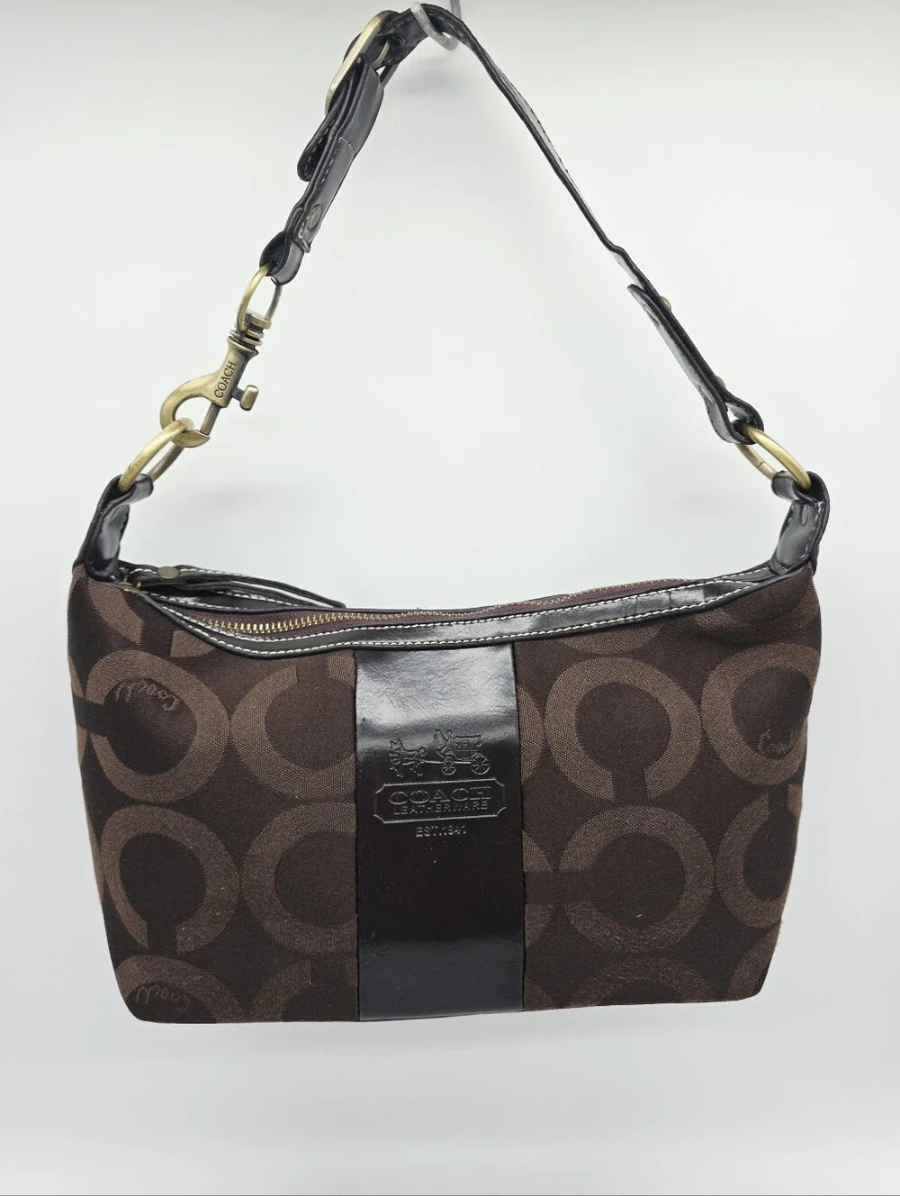COACH Y2K Vintage Mini Small Demi Zip Top Handle Satchel Canvas RARE